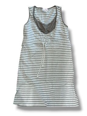 B Home (Amazon) Nursing Breastfeeding Striped Sleeveless Mini Cotton Dress Sz M